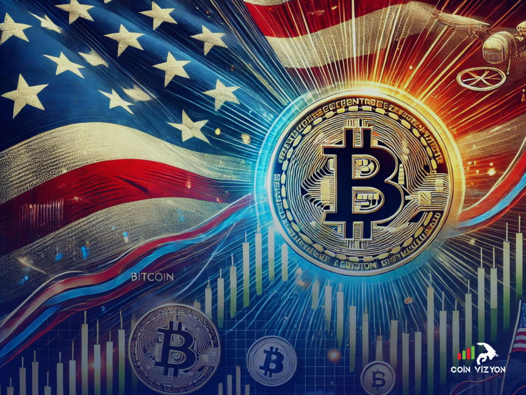 american flag with bitcoin